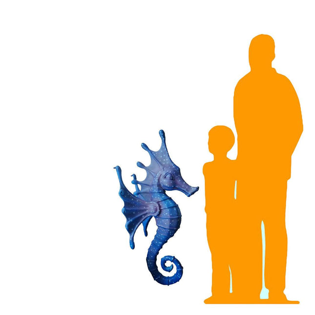 Jumbo Blue Seahorse Statue - LM Treasures 