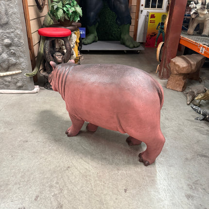 Light Baby Hippo Life Size Statue