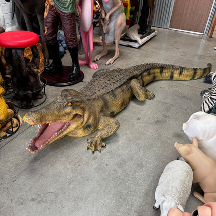 Large Crocodile Mouth Open Life Size Statue
