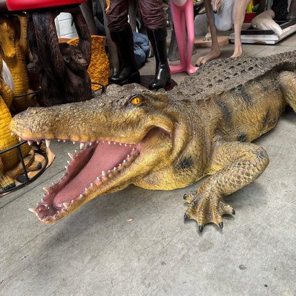 Large Crocodile Mouth Open Life Size Statue