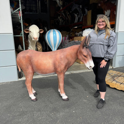 Brown Donkey Life Size Statue - LM Treasures 