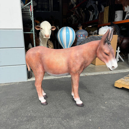 Brown Donkey Life Size Statue - LM Treasures 