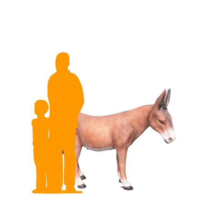 Brown Donkey Life Size Statue