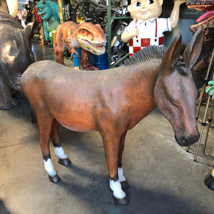 Brown Donkey Life Size Statue - LM Treasures 