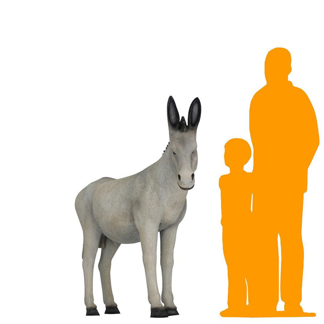Gray Donkey Life Size Statue - LM Treasures 