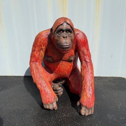 Male Orangutan Sitting Life Size Statue