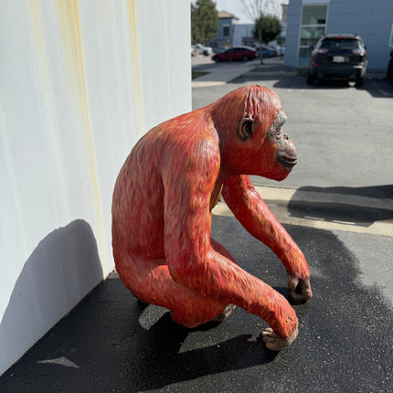 Male Orangutan Sitting Life Size Statue
