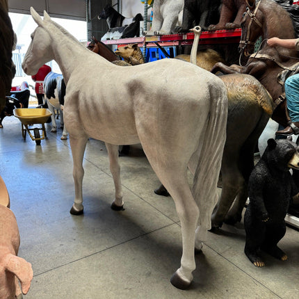 White Horse Standing Life Size Statue