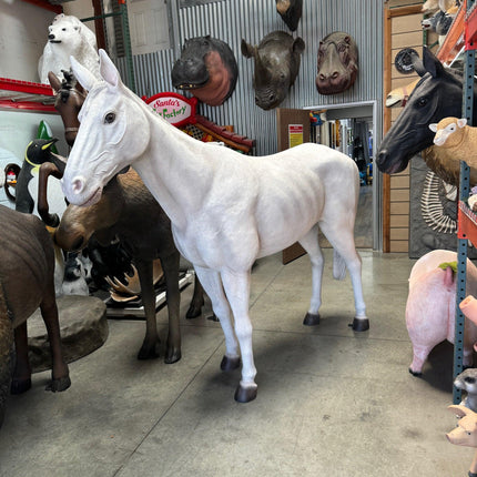 White Horse Standing Life Size Statue