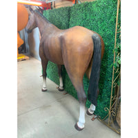 Brown Horse Standing Life Size Statue - LM Treasures 