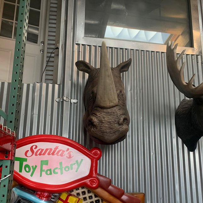 Rhinoceros Head Life Size Statue - LM Treasures 