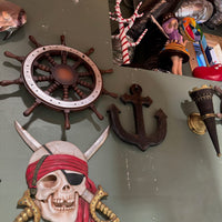 Skull Rudder Wheel Life Size Statue - LM Treasures 