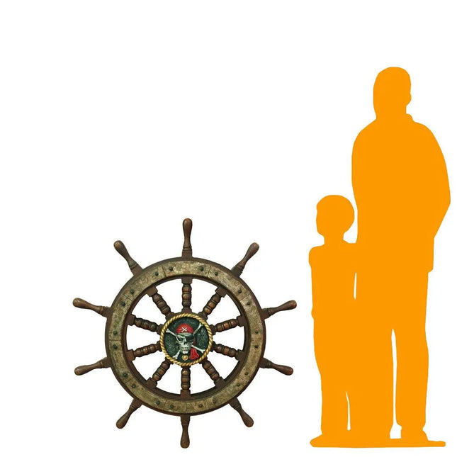 Skull Rudder Wheel Life Size Statue LM Treasures - PT
