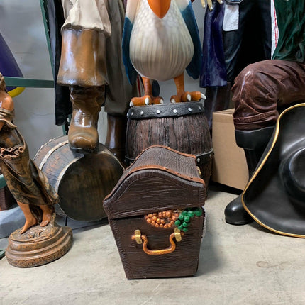 Small Open Treasure Chest Life Size Statue - LM Treasures 