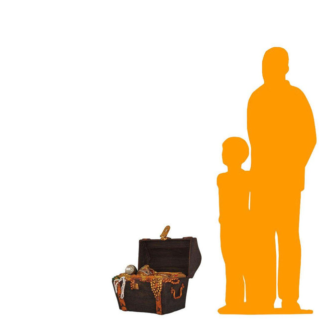 Small Open Treasure Chest Life Size Statue - LM Treasures 