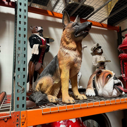 German Shepherd Sitting Life Size Statue - LM Treasures 