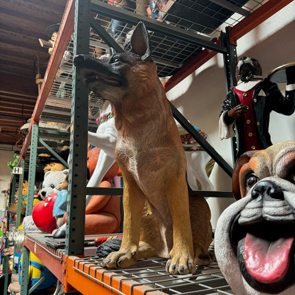 German Shepherd Sitting Life Size Statue - LM Treasures 