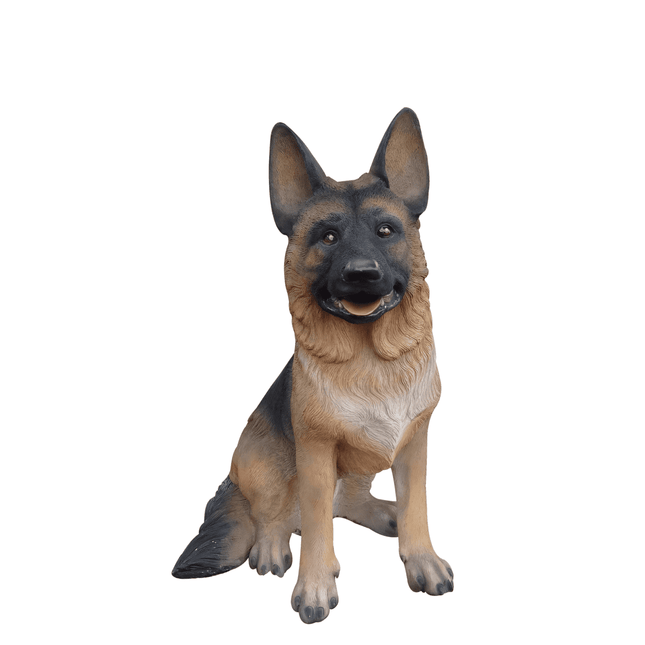 German Shepherd Sitting Life Size Statue - LM Treasures 