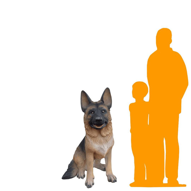 German Shepherd Sitting Life Size Statue - LM Treasures 