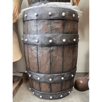 Large Rustic Barrel Life Size Statue - LM Treasures 