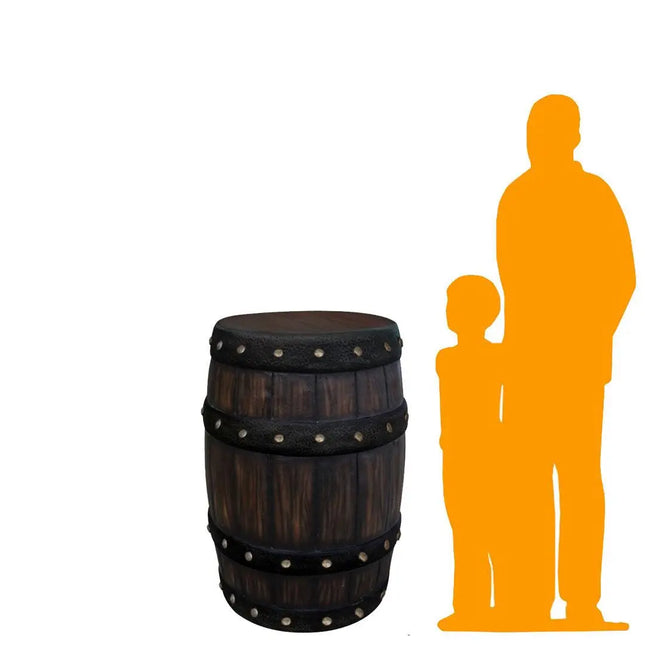 Large Rustic Barrel Life Size Statue LM Treasures - PT