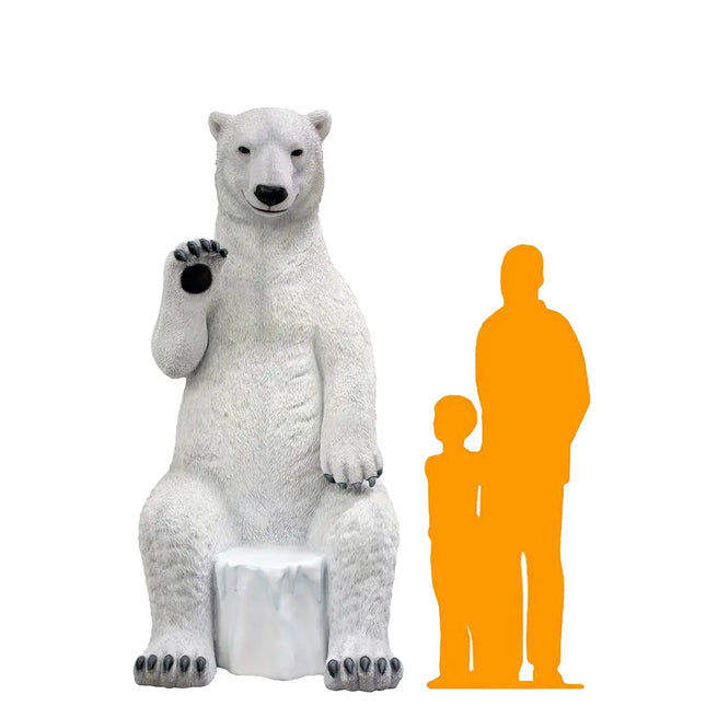 Polar Bear Chair Photo Op Statue LM Treasures - PT