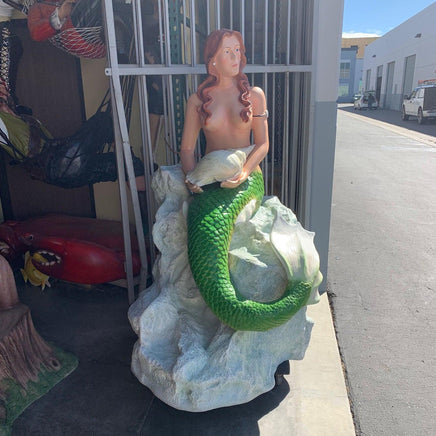 Mermaid On Rock Life Size Statue - LM Treasures 