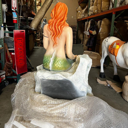 Mermaid On Rock Life Size Statue - LM Treasures 