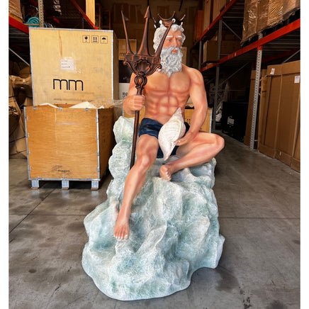 Neptune On Rock Life Size Statue - LM Treasures 
