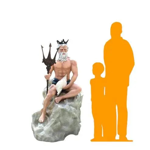 Neptune On Rock Life Size Statue LM Treasures - PT