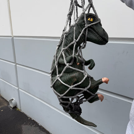 Baby T-Rex Dinosaur In Net Life Size Statue