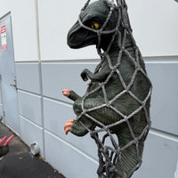 Baby T-Rex Dinosaur In Net Life Size Statue