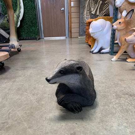 Laying Badger Life Size Statue - LM Treasures 