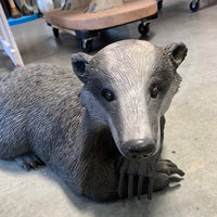 Laying Badger Life Size Statue - LM Treasures 