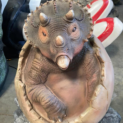 Triceratops Dinosaur Hatching Statue - LM Treasures 