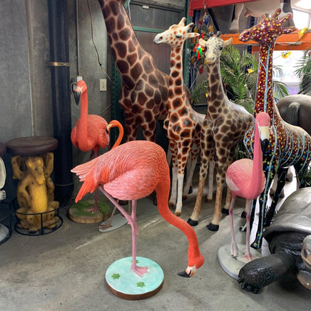 Flamingo Head Down Life Size Statue - LM Treasures 