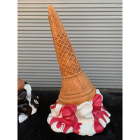 Strawberry Melting Ice Cream Over Sized Statue - LM Treasures 
