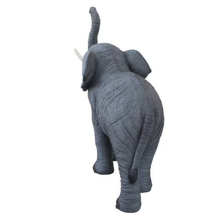 Baby Standing Elephant Trunk Up With Tusk Statue - LM Treasures 