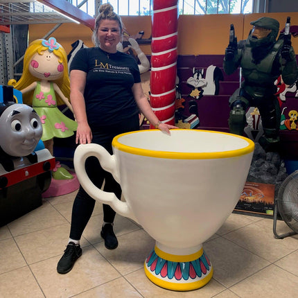 White Tea Cup Over Sized Statue - LM Treasures 
