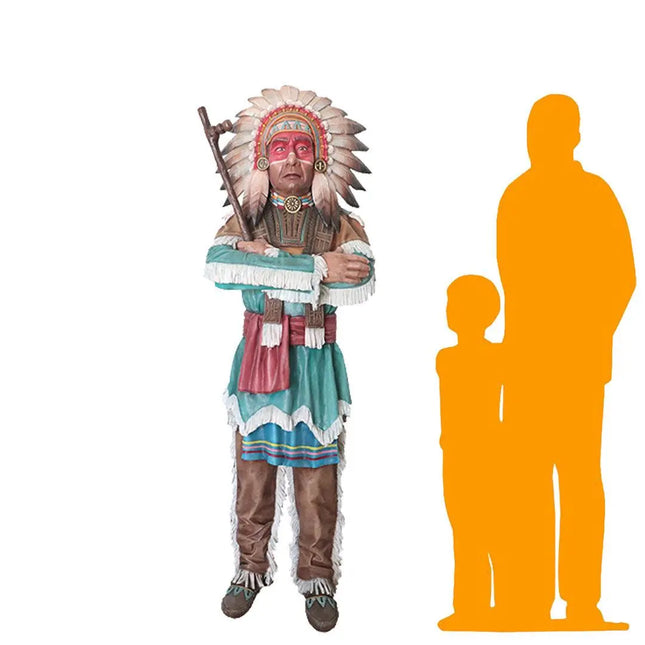 Standing Indian Chief Life Size Statue LM Treasures - PT