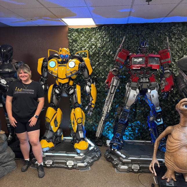 Yellow & Black Robot Life Size Statue