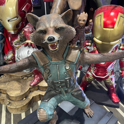 Guardians Of The Galaxy Vol. 2 Rocket & Groot Life Size Pre-Owned Statue