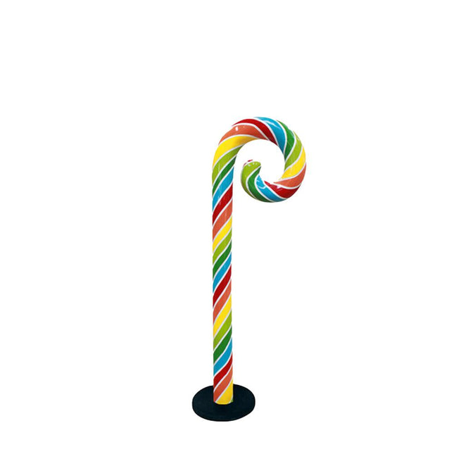 Large Rainbow Swirl Candy Cane Over Sized Statue - LM Treasures 