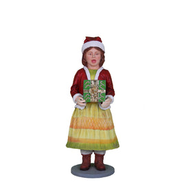 Christmas Caroler Girl Life Size Statue - LM Treasures 