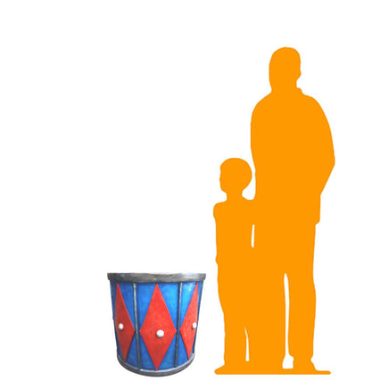 Red And Blue Drum Life Size Statue - LM Treasures 