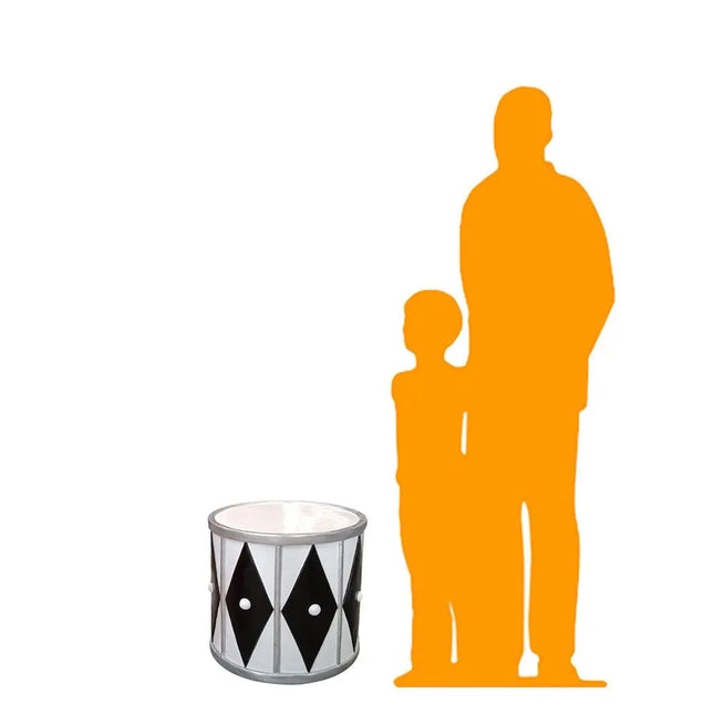 White And Silver Drum Life Size Statue LM Treasures - PT