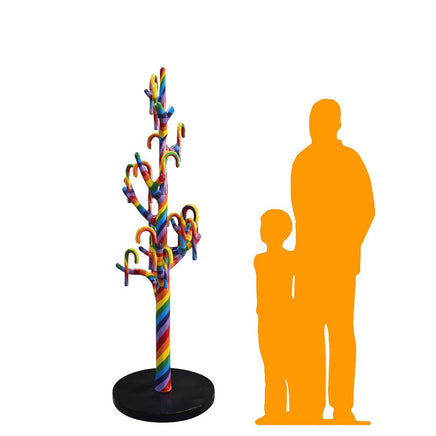 Rainbow Candy Cane Tree Over Sized Statue - LM Treasures 