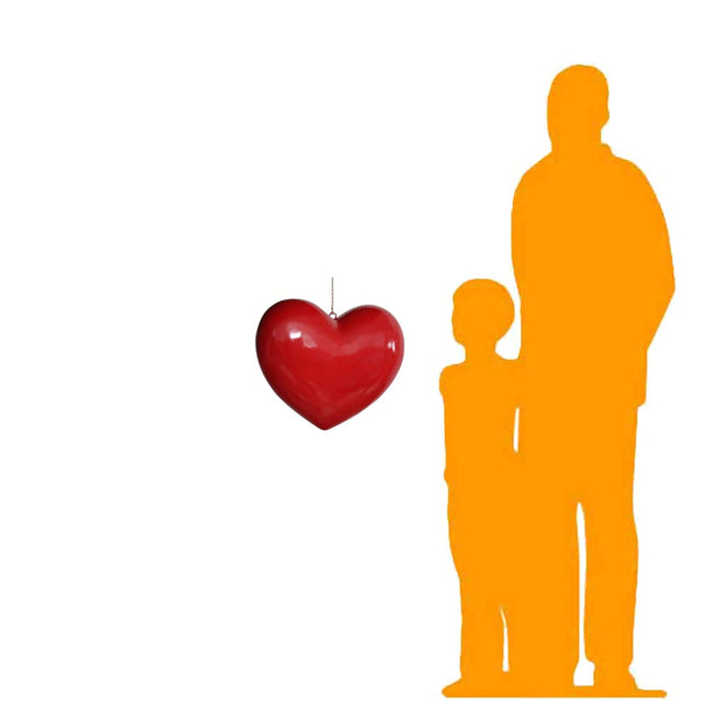 Hanging Heart Over Sized Prop Decor Statue