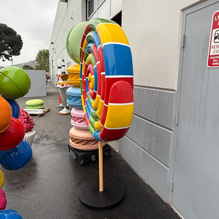 Large Rainbow Twirl Lollipop Over Sized Statue