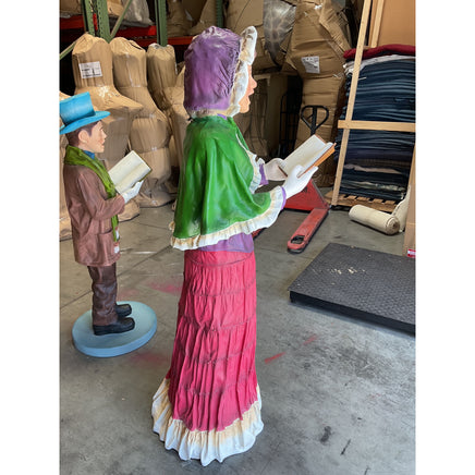 Christmas Caroler Woman Life Size Statue - LM Treasures 